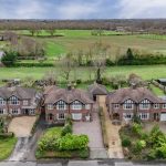 Aerial view of 46 Hodge Lane Hartford with open fields and green space beyond