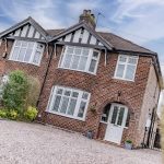Bay fronted semi detached house with large gravel driveway at 46 Hodge Lane Hartford