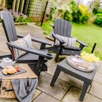 Garden seating area on paved patio at 46 Hodge Lane Hartford