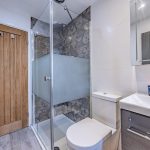 Contemporary shower room at Orchard House Common Lane Lach Dennis Cheshire