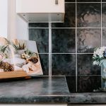 Kitchen worktop and tiled splashback detail in Davenham property