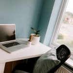 Home office workspace overlooking the garden, creating an ideal setting for flexible working from home in Davenham.