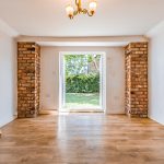 Frech doors from reception room to garden in Moulton, Northwich home