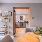 Dining area opening directly into the kitchen at 6 Harvest Close, Moulton